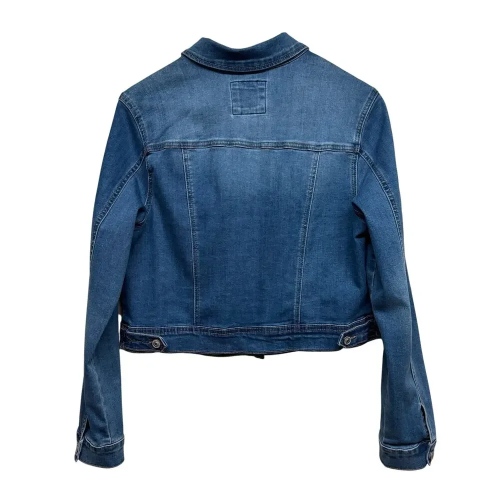 Wax Jean Classic Blue Denim Jacket Button Front Trucker Style XL - Picture 4 of 9